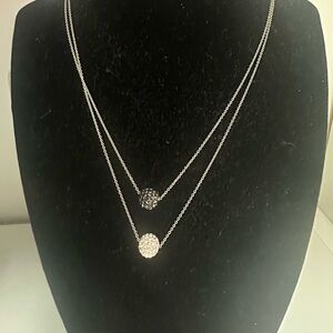 Elegant Silver Double Layer Necklace